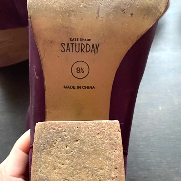Kate Spade Saturday purple leather & suede boots - lightly worn. - Picture 4 of 7